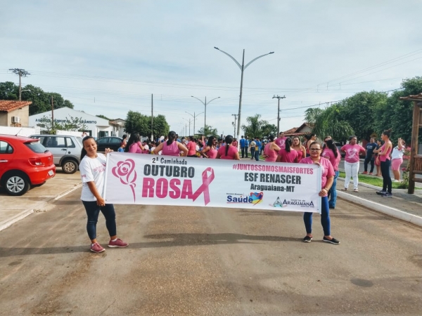 2º Caminhada - Outubro Rosa é realizada em Araguaiana - MT.