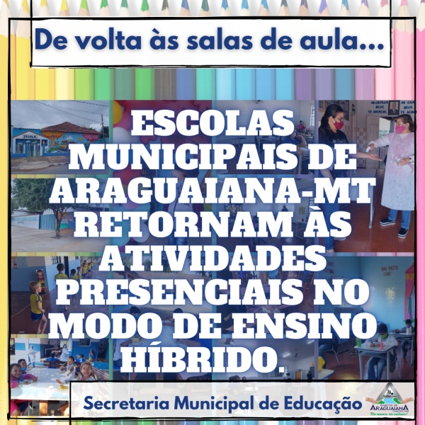 Retorno das aulas presenciais é realizado nas Escolas Municipais de Araguaiana